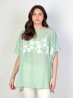 Stitched Flower Design Fashion Flowy Top